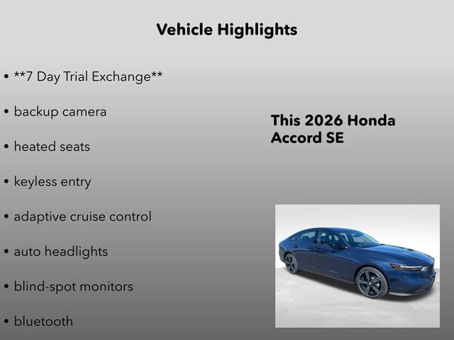New 2026 Honda Accord SE image 5