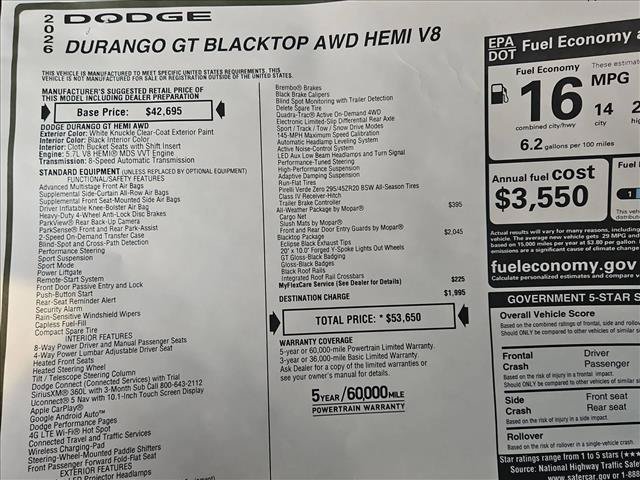 New 2026 Dodge Durango GT w/ Tow 'N Go Package AWD/4WD image 18