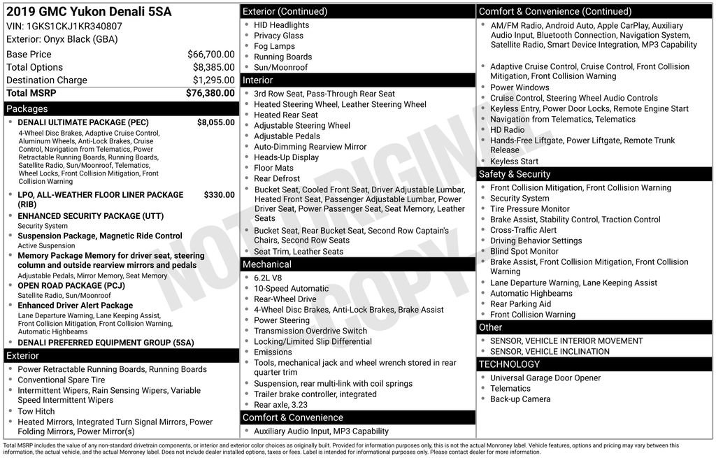 Used 2019 GMC Yukon Denali w/ Denali Ultimate Package RWD image 45