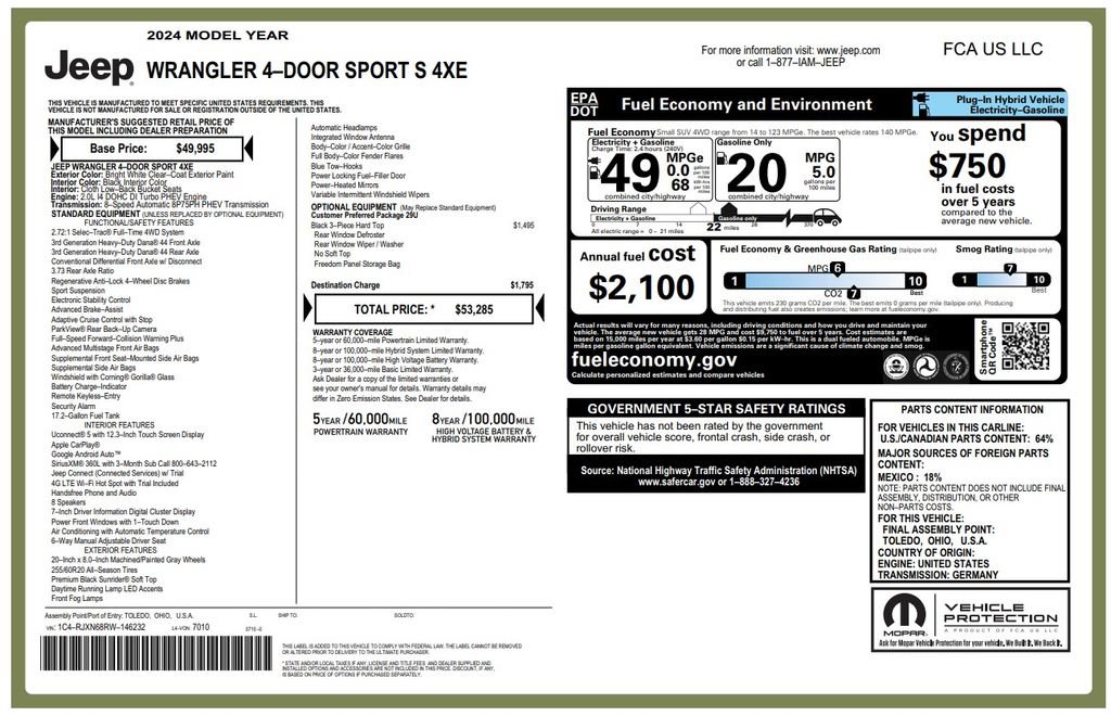 Used 2024 Jeep Wrangler Unlimited AWD/4WD image 2