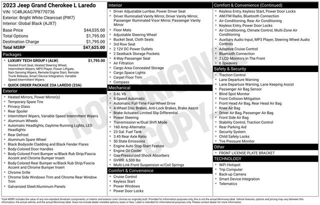 Used 2023 Jeep Grand Cherokee L Laredo w/ Luxury Tech Group I image 48