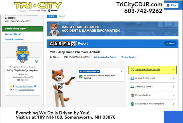 Used 2019 Jeep Grand Cherokee Altitude image 14