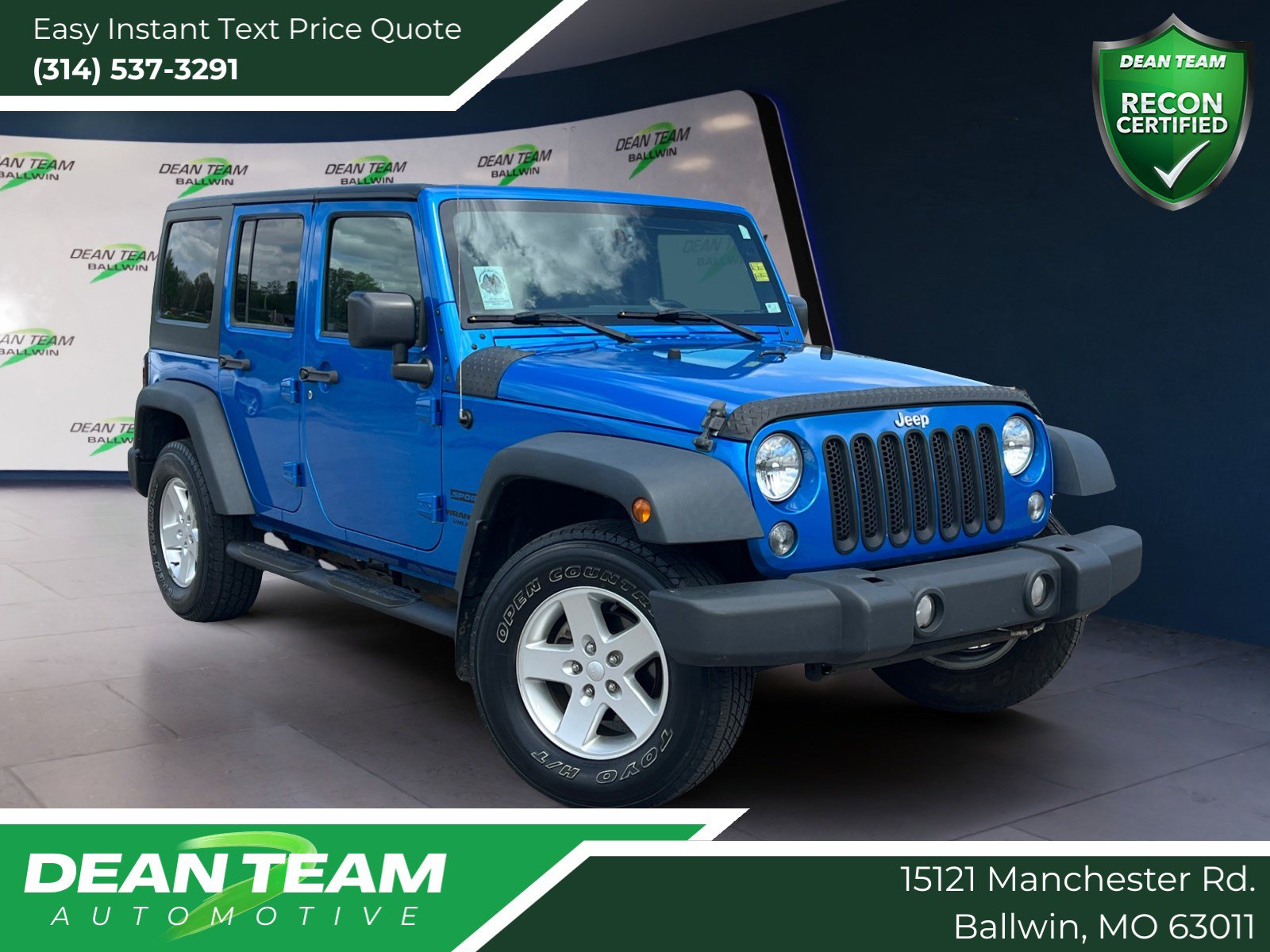Used 2016 Jeep Wrangler Unlimited Sport w/ Quick Order Package 24S AWD/4WD image 1
