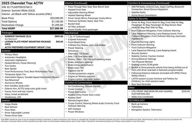 Used 2025 Chevrolet Trax ACTIV w/ Sunroof Package FWD image 20