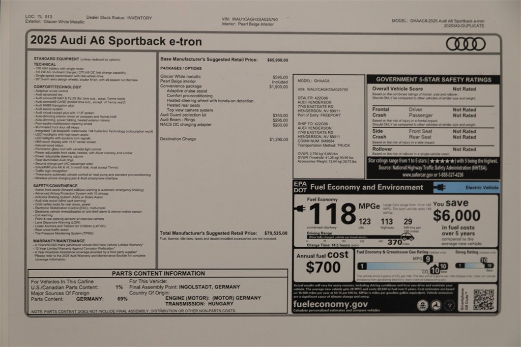 New 2025 Audi A6 e-tron Premium image 31