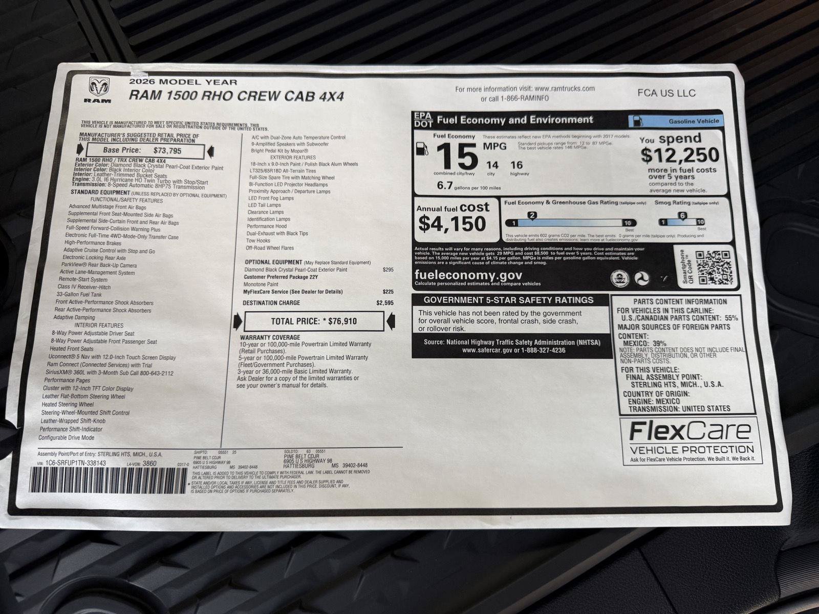 New 2026 RAM 1500 RHO AWD/4WD image 26