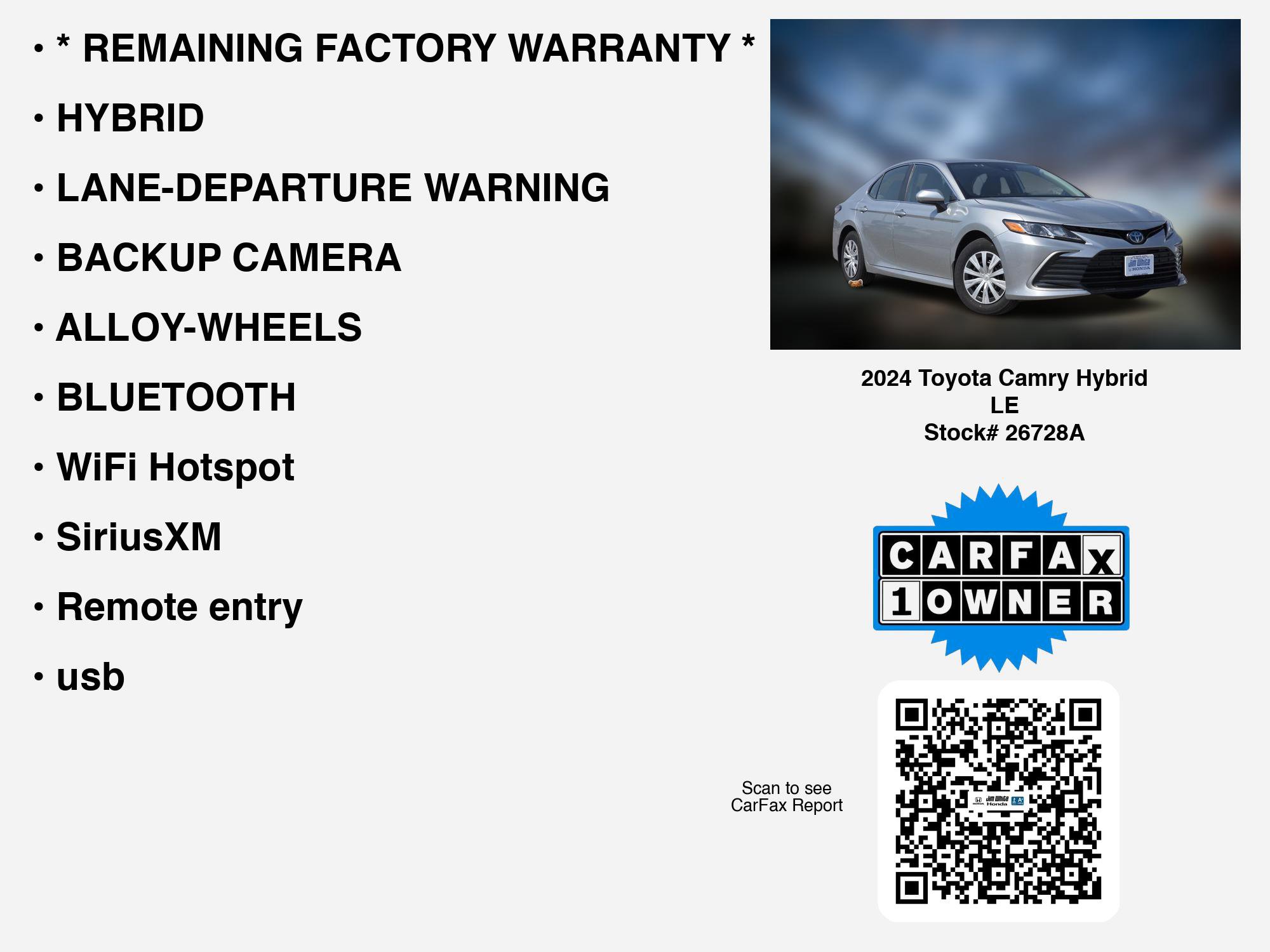 Used 2024 Toyota Camry LE FWD image 7
