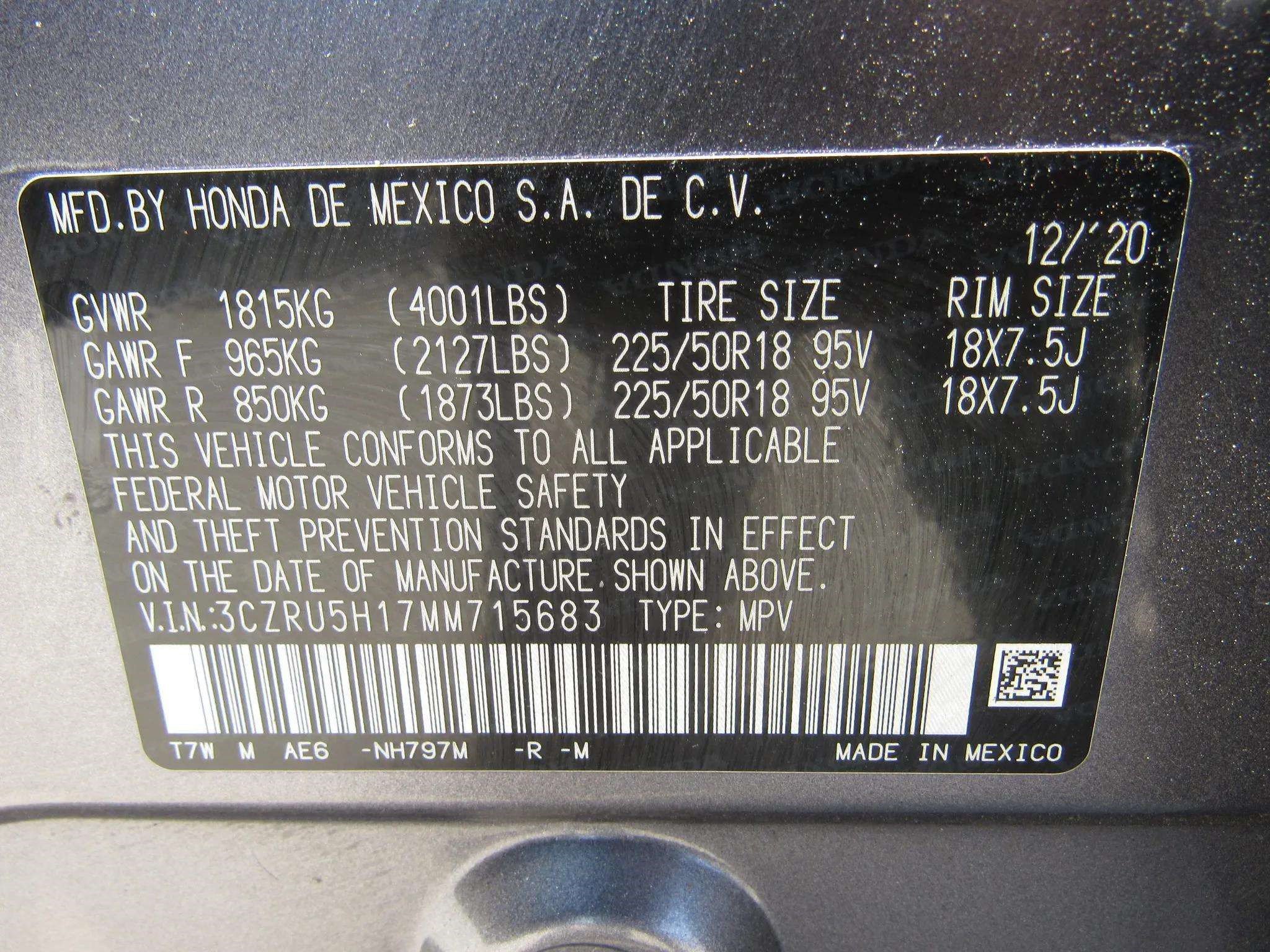 Certified 2021 Honda HR-V Sport image 5