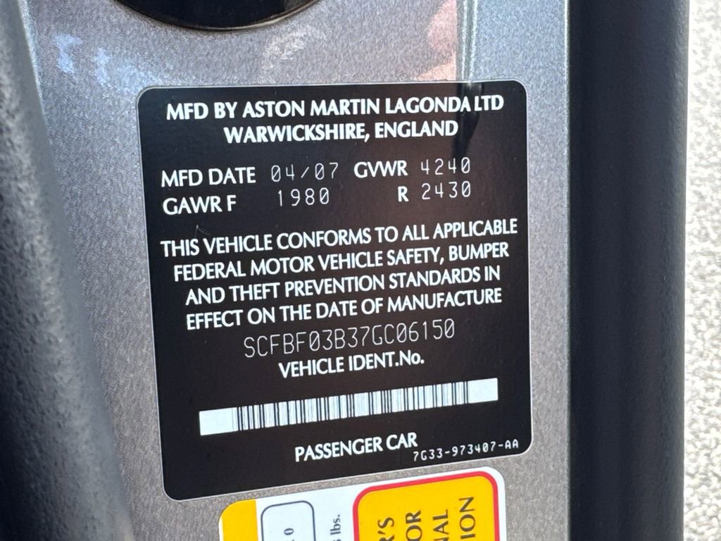 Used 2007 Aston Martin V8 Vantage Coupe image 23