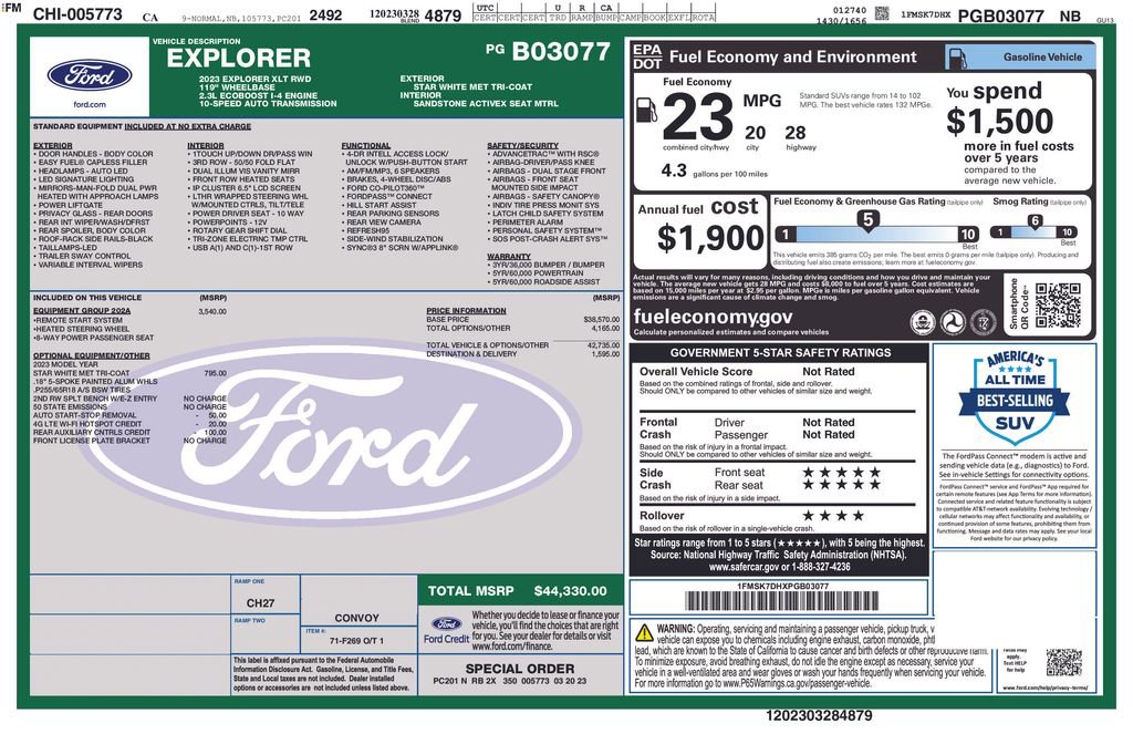 Certified 2023 Ford Explorer XLT w/ Equipment Group 202A RWD image 3