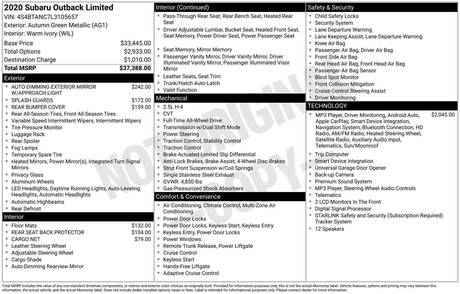 Used 2020 Subaru Outback Limited image 18