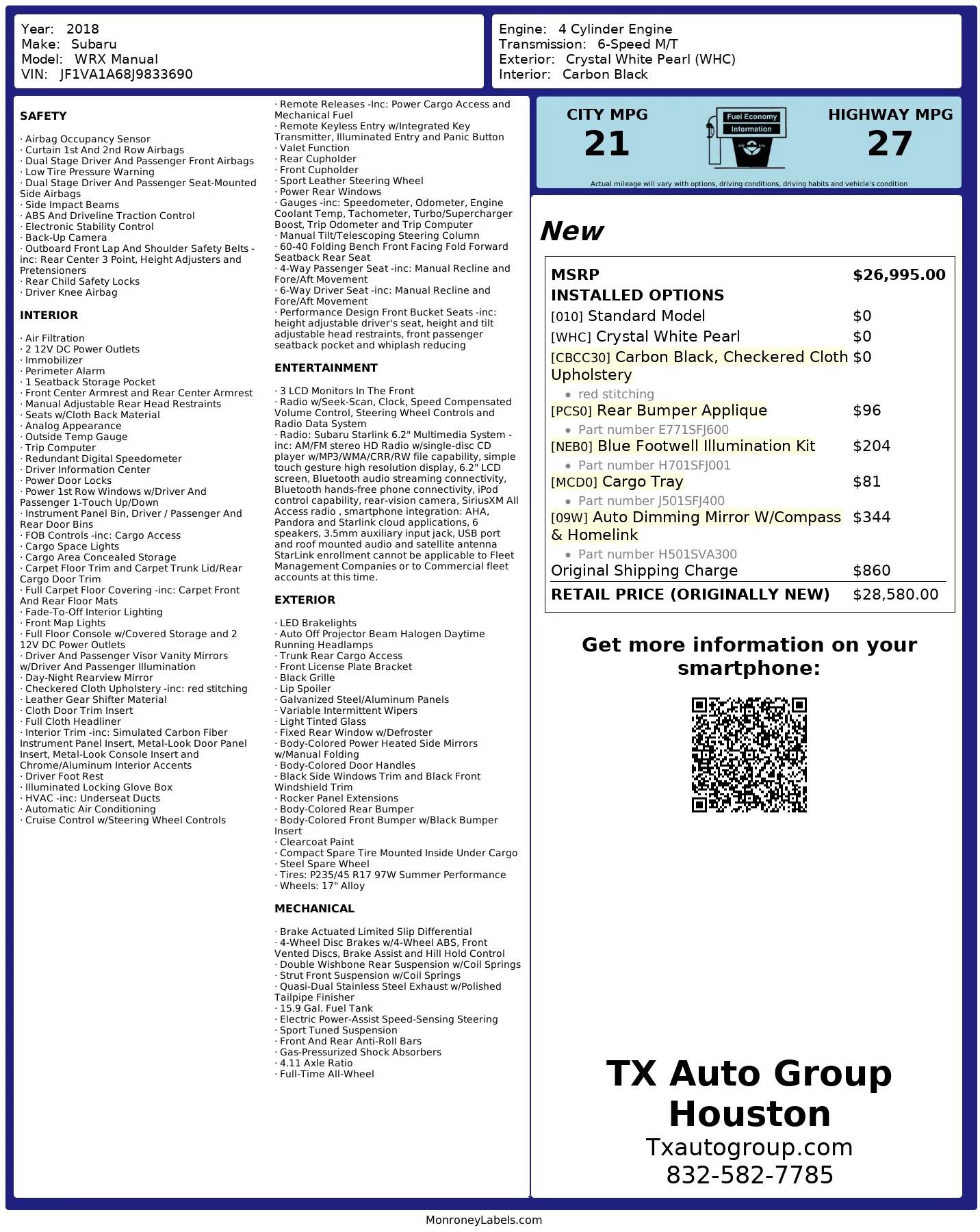 Used 2018 Subaru WRX image 3