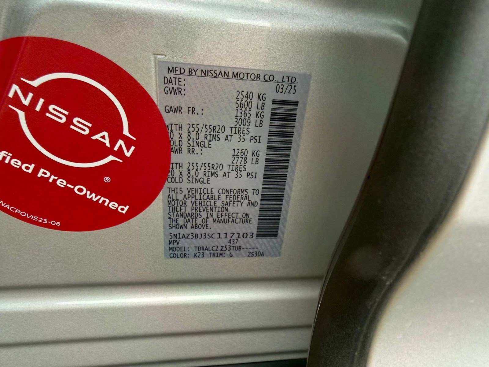 Certified 2025 Nissan Murano SV image 17