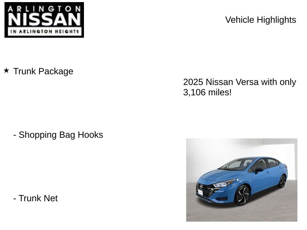 Certified 2025 Nissan Versa SR w/ Trunk Package image 8