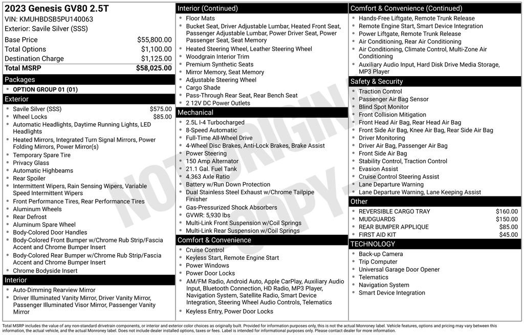 Used 2023 Genesis GV80 2.5T image 3