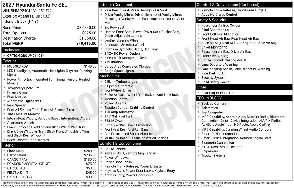 New 2027 Hyundai Santa Fe SEL FWD image 7