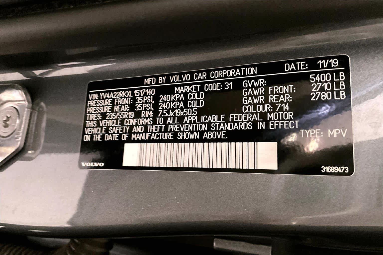 Used 2020 Volvo XC60 T6 Momentum AWD/4WD image 32