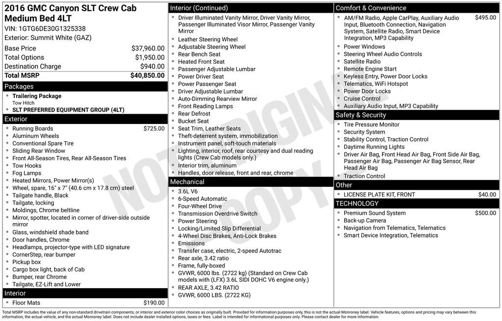 Used 2016 GMC Canyon SLT AWD/4WD image 32