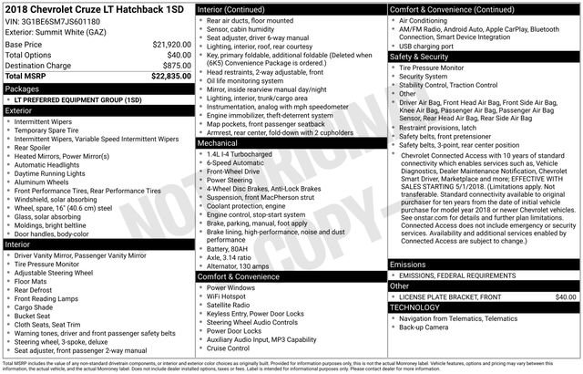 Used 2018 Chevrolet Cruze LT image 2