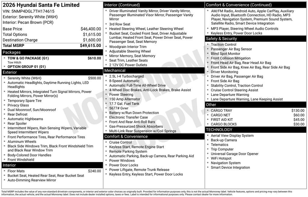 New 2026 Hyundai Santa Fe Limited w/ Tow & Go Package image 3