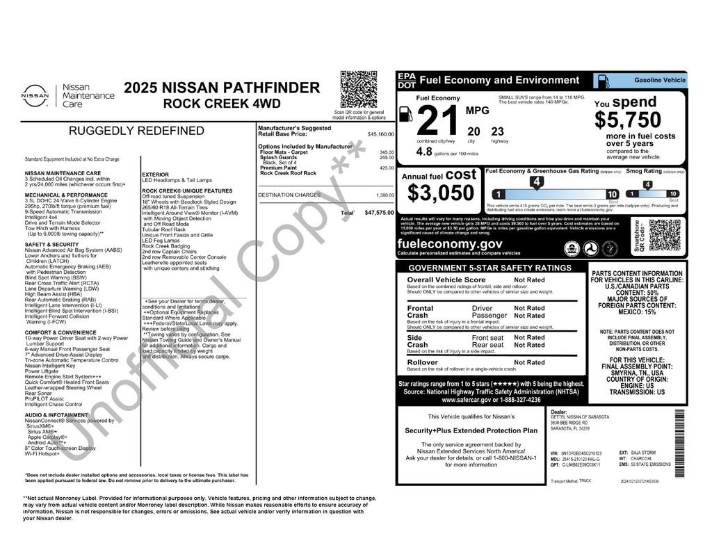 Certified 2025 Nissan Pathfinder Rock Creek AWD/4WD image 33