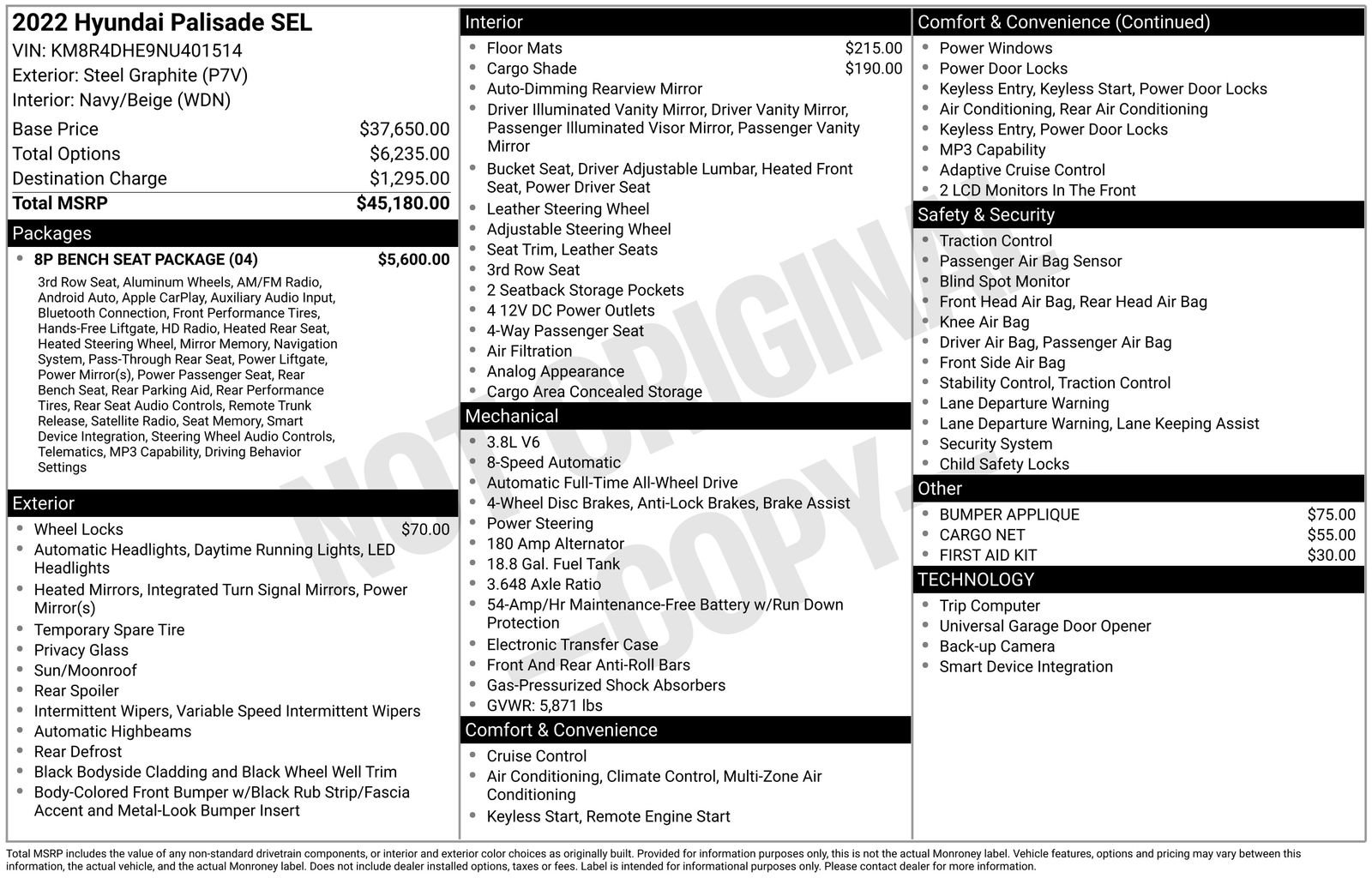 Used 2022 Hyundai Palisade SEL w/ 8P Bench Seat Package image 6