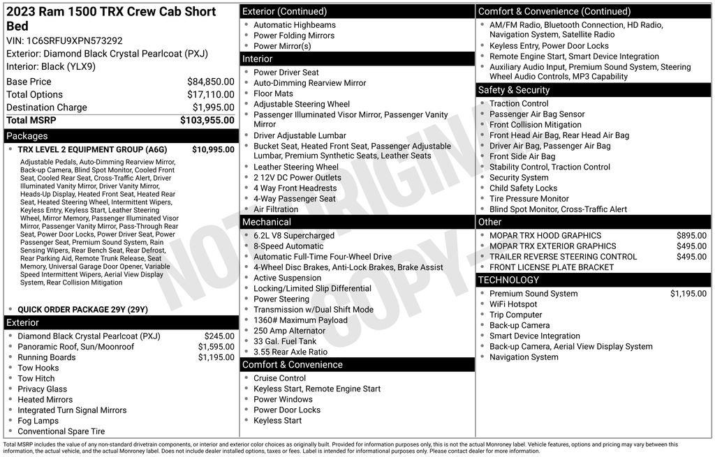 Used 2023 RAM 1500 TRX w/ TRX Level 2 Equipment Group AWD/4WD image 5