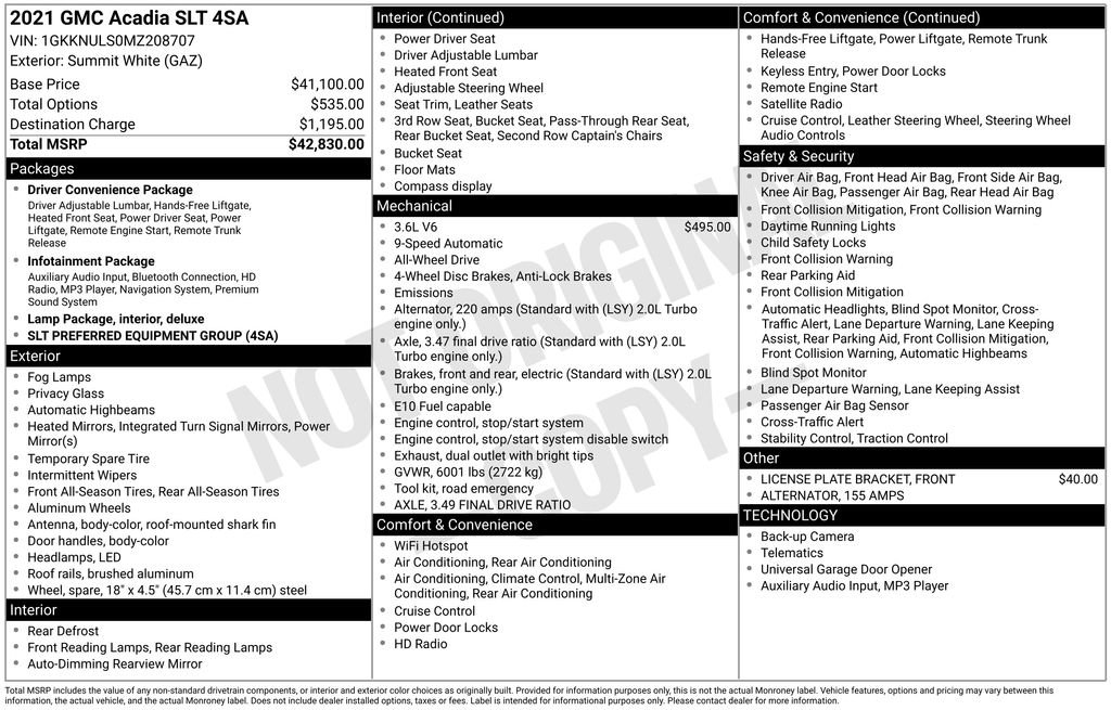 Used 2021 GMC Acadia SLT image 3