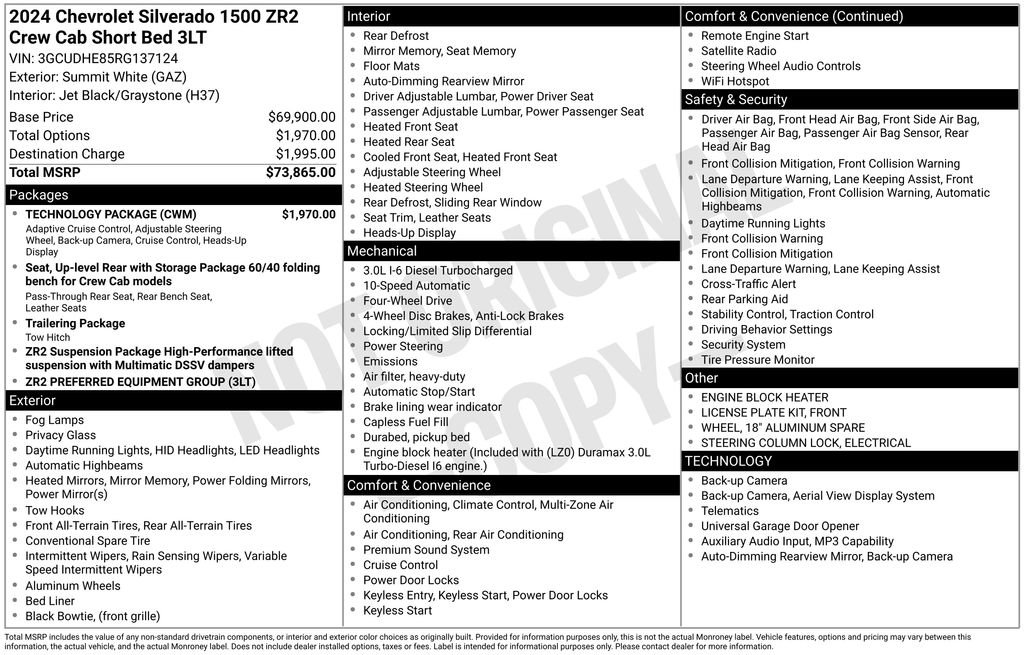Used 2024 Chevrolet Silverado 1500 ZR2 w/ Technology Package image 44