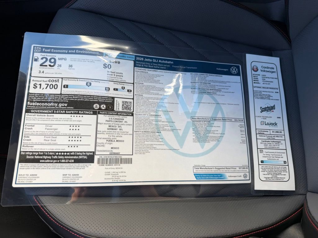 New 2026 Volkswagen Jetta GLI Autobahn image 31