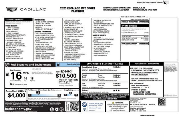Certified 2025 Cadillac Escalade Sport Platinum AWD/4WD image 9