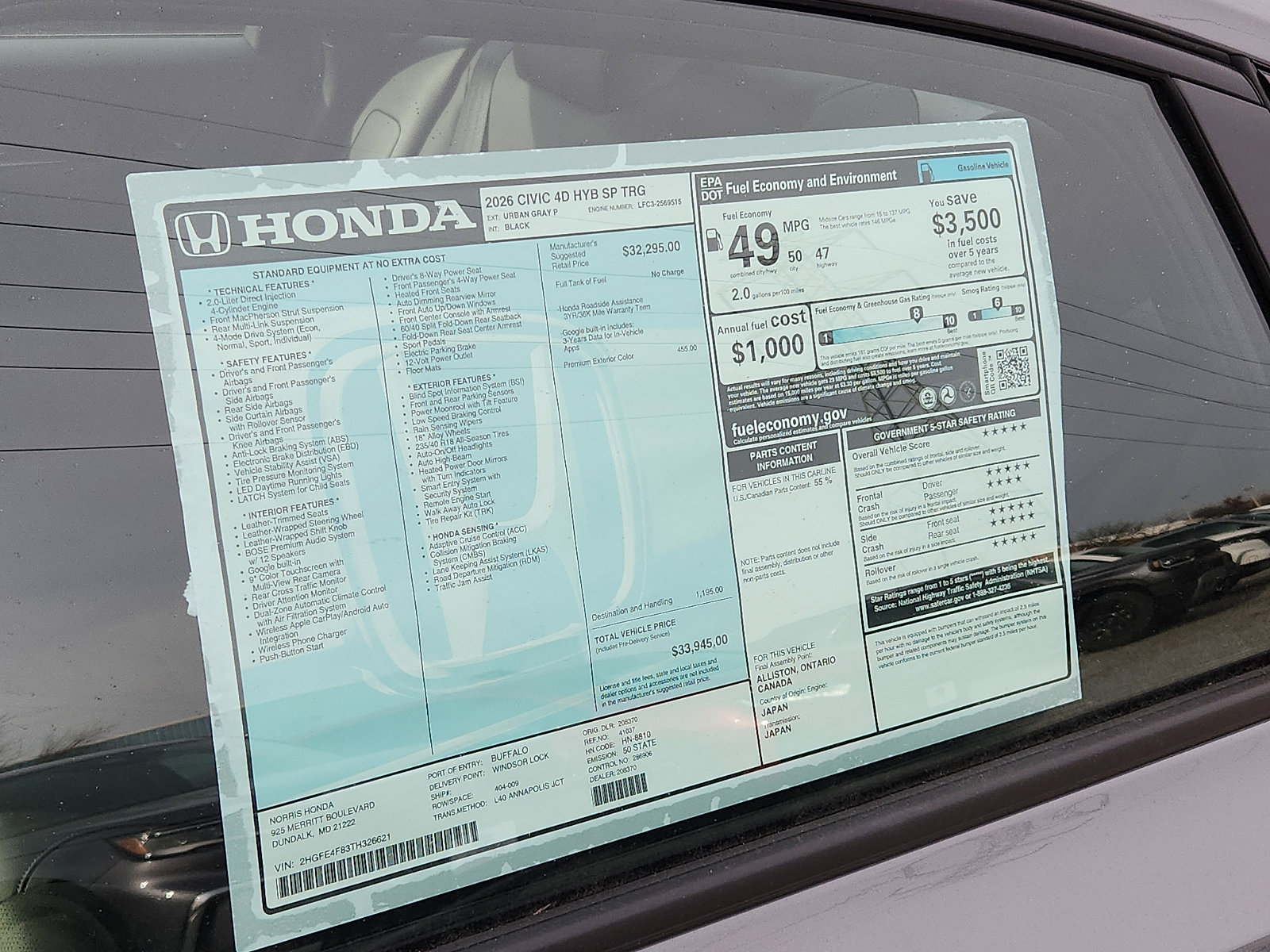 New 2026 Honda Civic Sport Touring image 19