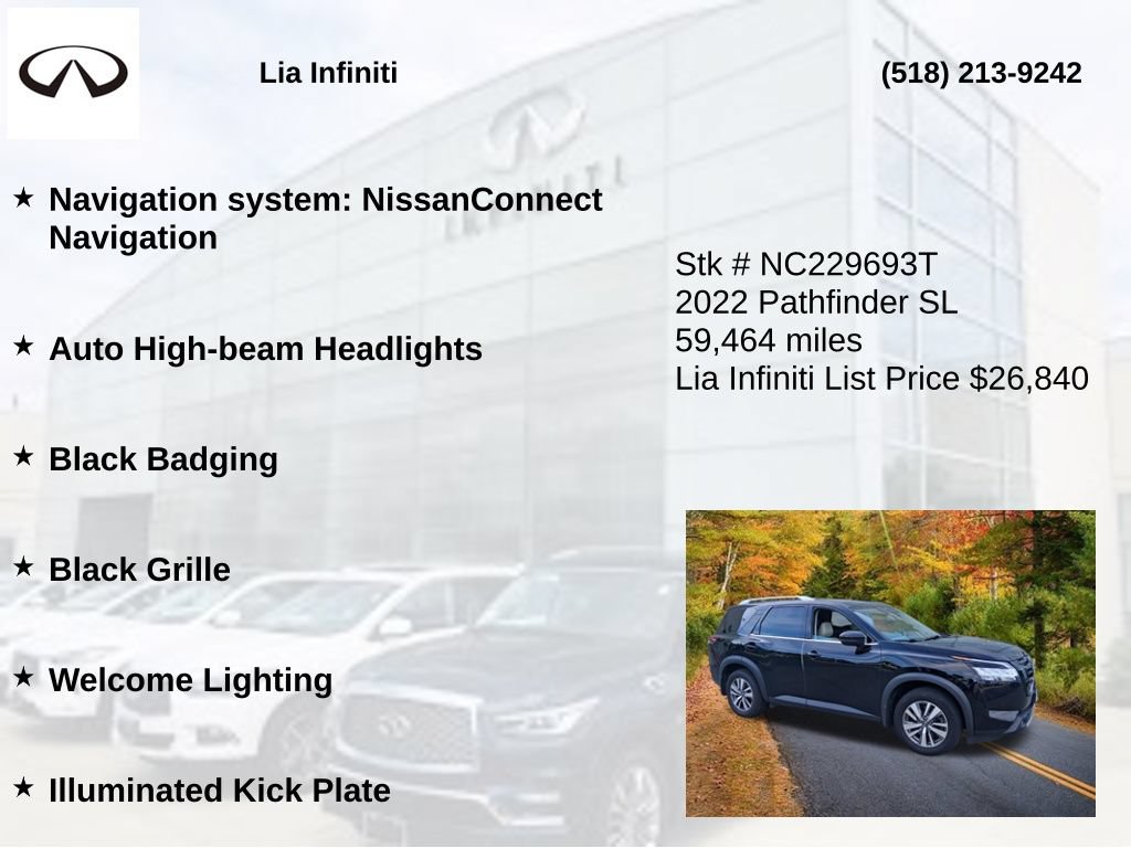Used 2022 Nissan Pathfinder SL w/ Lighting Package (N92) AWD/4WD image 30