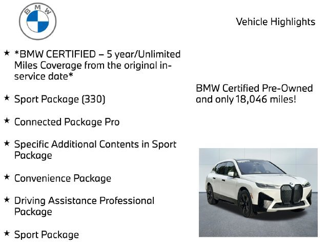 Certified 2024 BMW iX xDrive50 w/ Sport Package AWD/4WD image 11