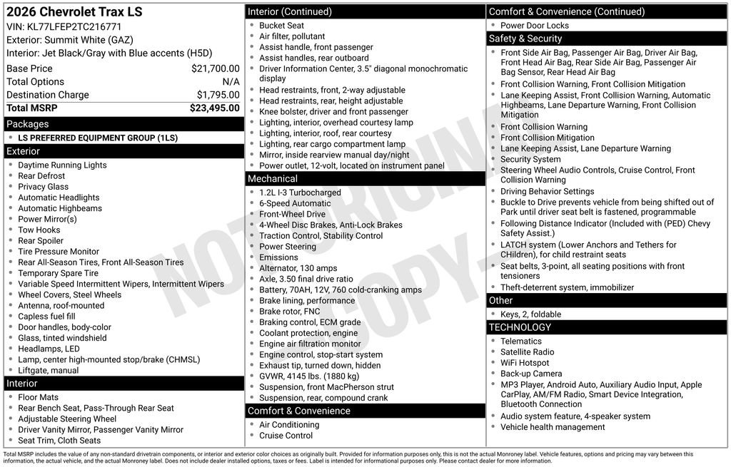 New 2026 Chevrolet Trax LS FWD image 4