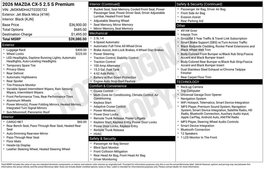 New 2026 MAZDA CX-5 2.5 S w/ Premium Package AWD/4WD image 10