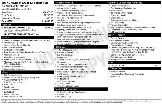 Used 2017 Chevrolet Cruze LT w/ Convenience Package image 5