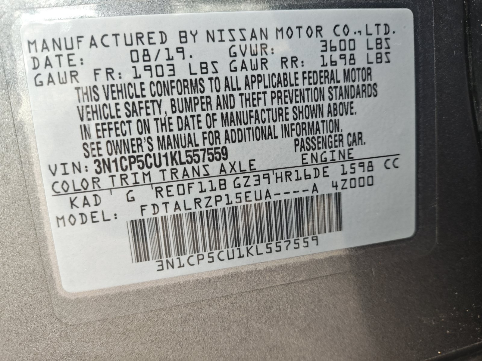 Used 2019 Nissan Kicks S FWD image 34