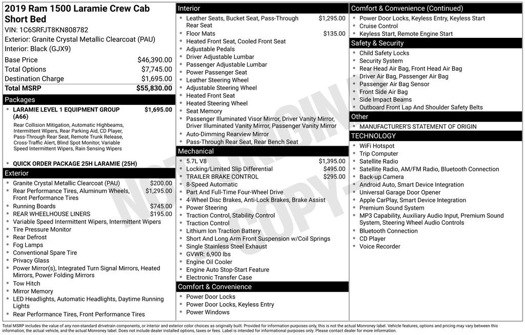 Used 2019 RAM 1500 Laramie AWD/4WD image 34