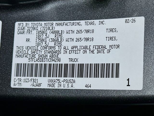 New 2026 Toyota Tundra SR5 image 16