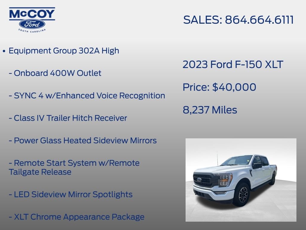 Used 2023 Ford F150 XLT w/ Equipment Group 302A High AWD/4WD image 7