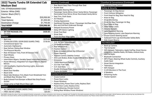 Used 2022 Toyota Tundra SR w/ SR Tow Package RWD image 2