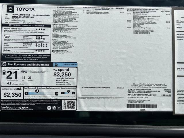 New 2026 Toyota Tacoma TRD Off-Road AWD/4WD image 23