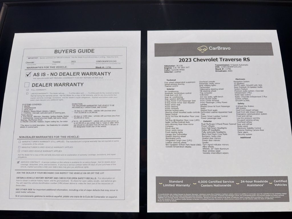 Certified 2023 Chevrolet Traverse RS w/ LPO, Floor Liner Package AWD/4WD image 30