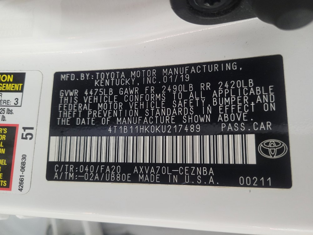 Used 2019 Toyota Camry LE FWD image 33