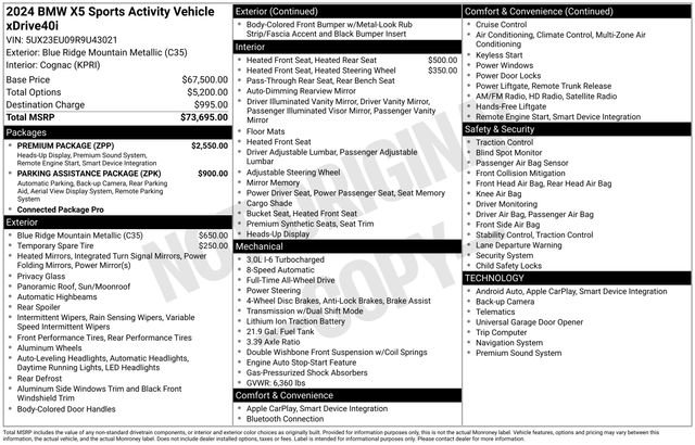Used 2024 BMW X5 xDrive40i w/ Premium Package AWD/4WD image 46