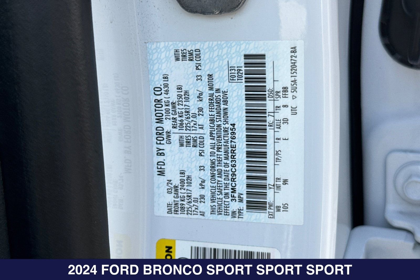 Used 2024 Ford Bronco Sport Outer Banks AWD/4WD image 30
