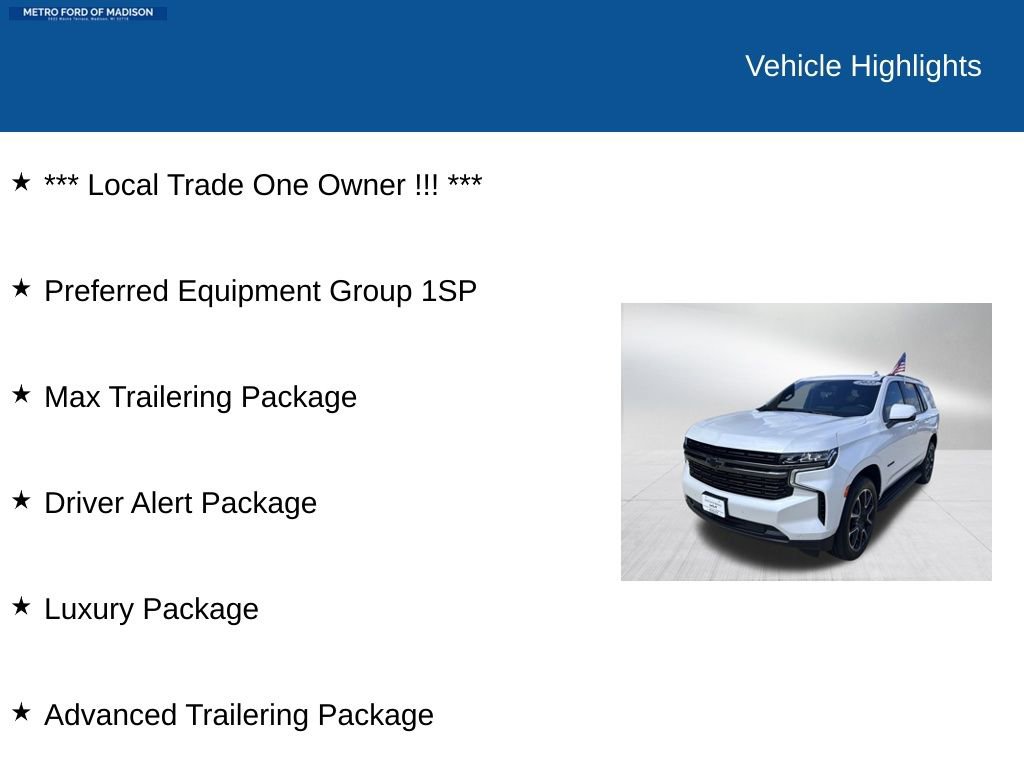 Used 2022 Chevrolet Tahoe RST w/ Luxury Package image 2