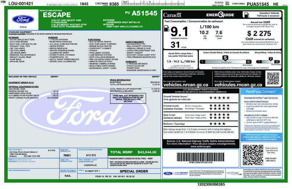 Used 2023 Ford Escape ST-Line Select AWD/4WD image 2