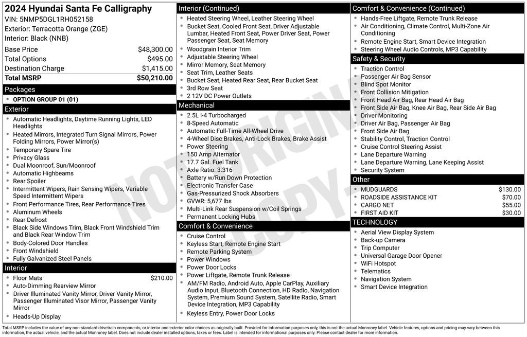 Used 2024 Hyundai Santa Fe Calligraphy AWD/4WD image 41